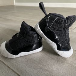 Nike Air Jordan 11 Retro Jubilee Black White Crib Bootie CI6165-011 Baby Size 2C