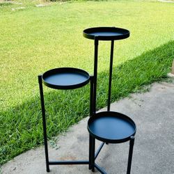 3 Tier Rustproof Metal Foldable Plant Flower Pot Stand Holder Size 31" Tall New Condition