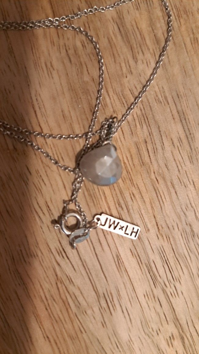 Gorgeous New In Box Johnny Was Gray Moonstone Sterling Silver Pendant