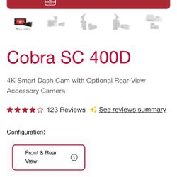 Cobra SC 400D Front/rear Dashcam 4k