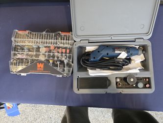 Moving sale 1 day - Ryobi HT20VSK corded variable-speed rotary dremel type multi-tool + Wen bit set