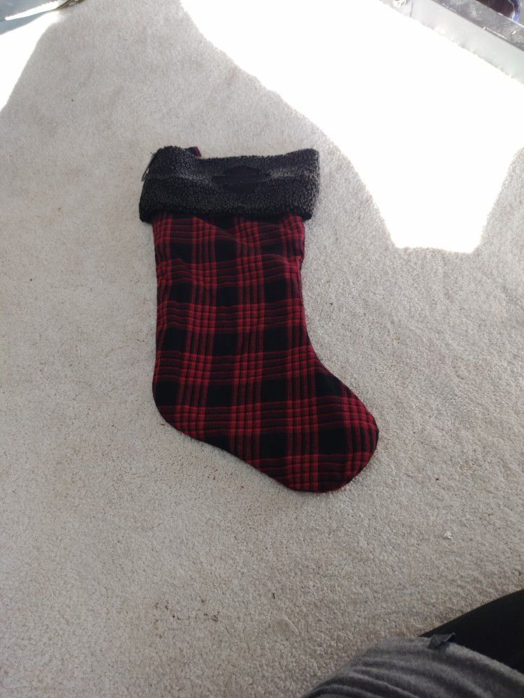 New Harley Davidson Christmas Plaid Stocking