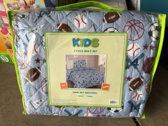 Kids Sports Twin Quilt Set 2 Piece