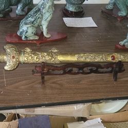 Gold-plated 3 Ft Hand Constructed Vintage Sword Blade Is Blunted And Not Sharp For Display Only Scroll Down To Description For Info And See 70 More Sc