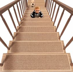 PADOOR Non Slip Stair-Treads, Rubber Backing Stair-Runners for Wooden Steps 15PCS