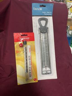 Set of 2 candy frying cooking thermometers