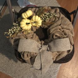 12” Burlap Fall Wreath