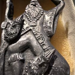 Vintage Torino Pewter Wizard Trinket Dish w/ Moving Gargoyle Heads – Fantasy Decor