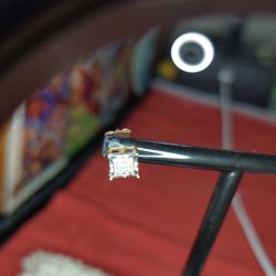 10k Diamond Stud Earring 14k Gold Backing Vintage 