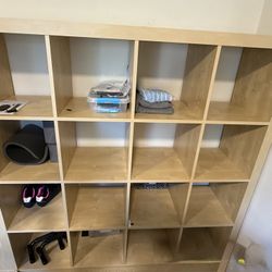 IKEA 4x4 Natural Cube Bookshelves 