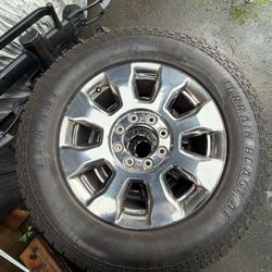 Ford Super Duty OEM Chrome Wheels + Tires (285/60R20) – 3 Mounted + 1 Bare Wheel