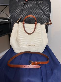 Dooney & Bourke Cream Lizard-Embossed Handbag