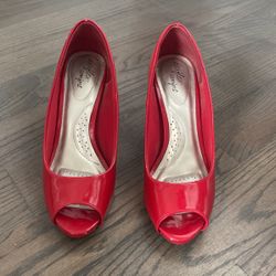 Red Peep Toe Heels
