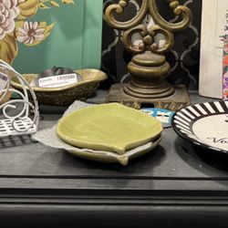 Ceramic Leaf Spoon Rest Or Ring Dish 2 Avail 