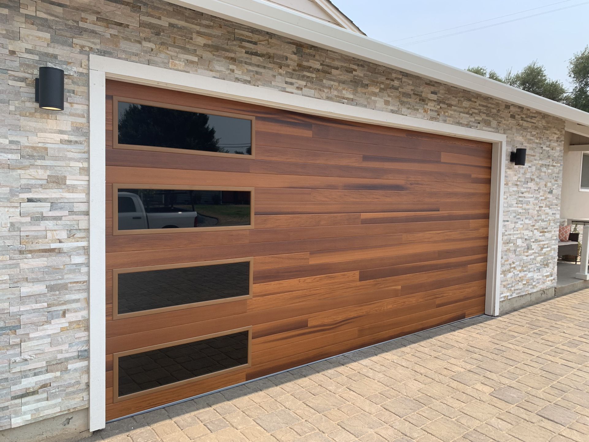 Premium Cedar Plank Insulated Steel Sectional Garage Door