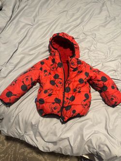 4T Mickey Mouse reversible winter coat