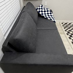 $500 86” LivingSpaces Black Sofa Charcoal