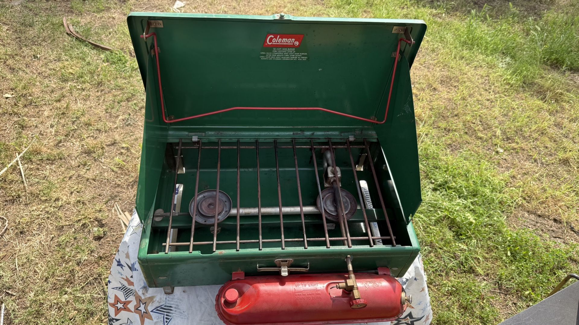 Vintage Coleman Burner Camp Stove Model 413F Working Used condition