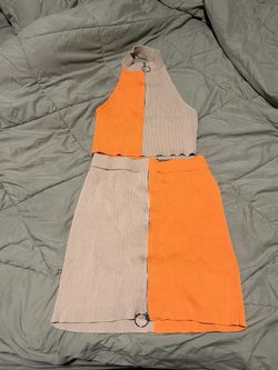 Color Block 2 Piece Skirt Set