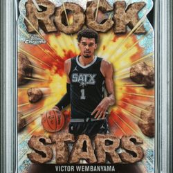 2025 TOPPS CHROME ROCK STARS #RS-2 VICTOR WEMBANYAMA SSP PSA 10