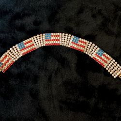 American Flag Rhinestone Bracelet