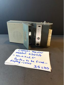 Vintage Channel Master 6307A Cassette Recorder Port Panel Mic Aux Ear Parts Repair