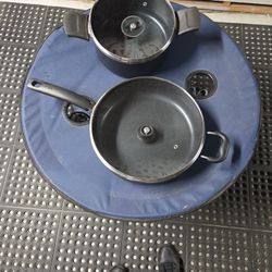 Skillet and Stock Pot With Lids