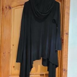 Large Hooded Goth Jacket Black