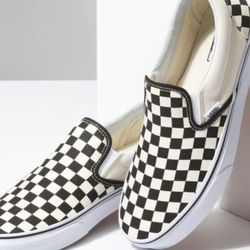 Brand New White Black Checkered Vans