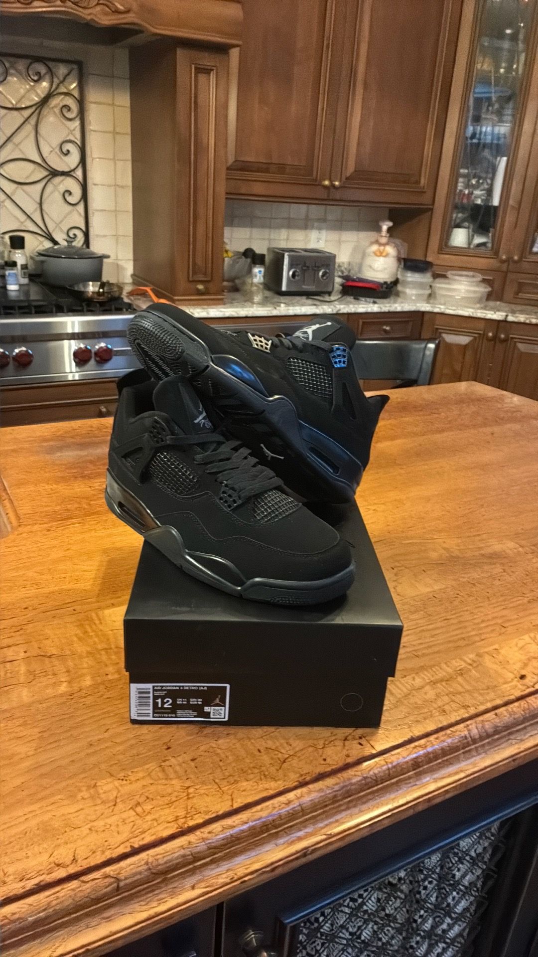 Jordan four black hats, brand new size 12
