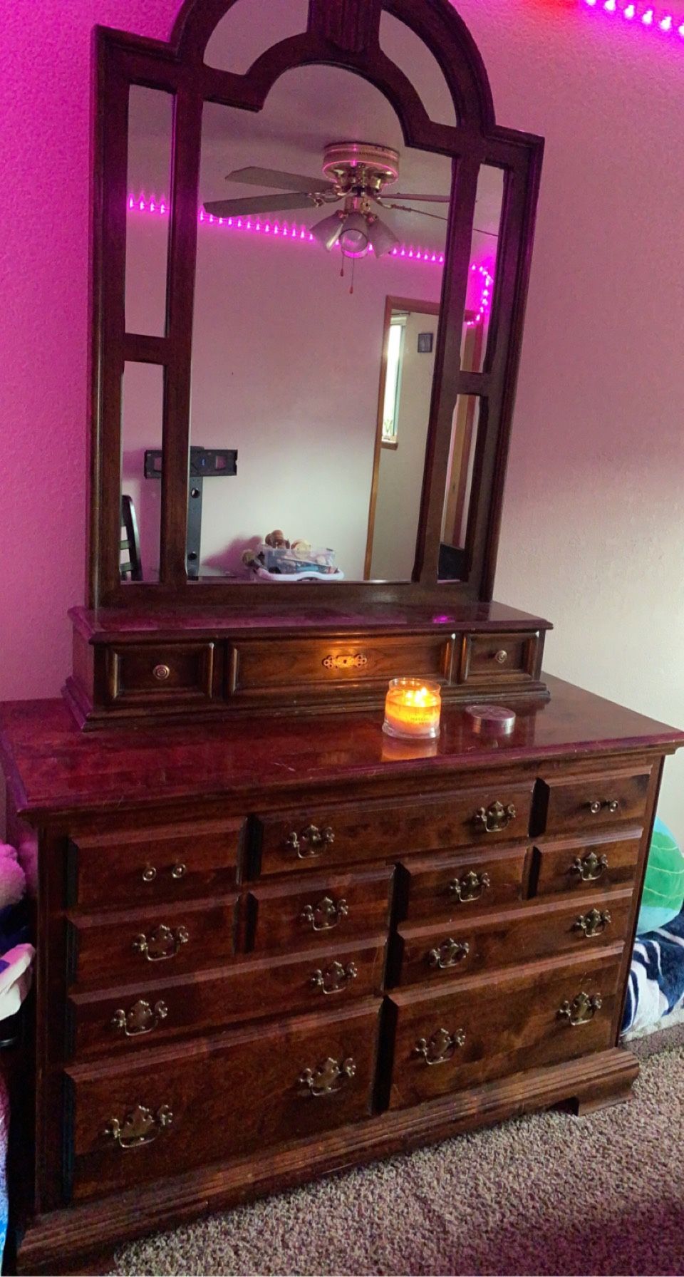 Oak Dresser Mirror Set
