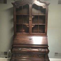 Antique Secretary Dresser Display Cabinet 