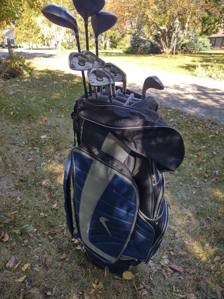 Intech Oversize Irons 3-PW plus Drivers 1, 3 & 5 and Nike Cart Bag