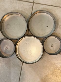 Set of 5 American Metalcraft Commercial Aluminum Deep Dish Pizza Pans (Three 9" & Two 6")