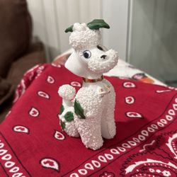 Vintage Ceramic Christmas Poodle