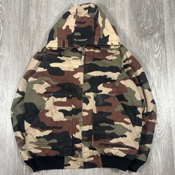 Vintage Y2k Cropped Workwear Camo Jacket   Size S 