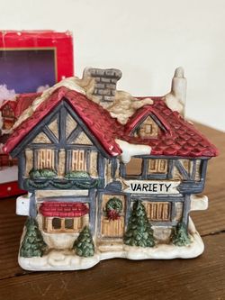 Christmas village tea light holder