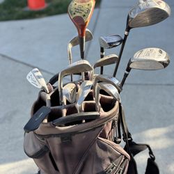 Golf Clubs With Taylor Made Golf Bag With Cooler Compartment Right Hand