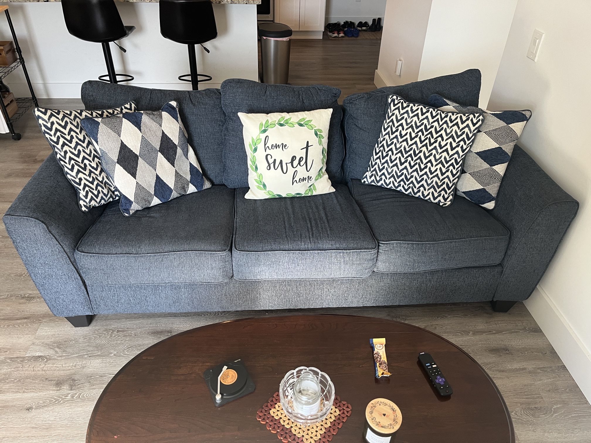 Blue Couch - Pillows Included