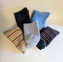Socks Woman's Bundle 5 Blue gray Black Striped Standard Size