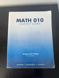 MATH 010 Orange Coast College A Custom Edition