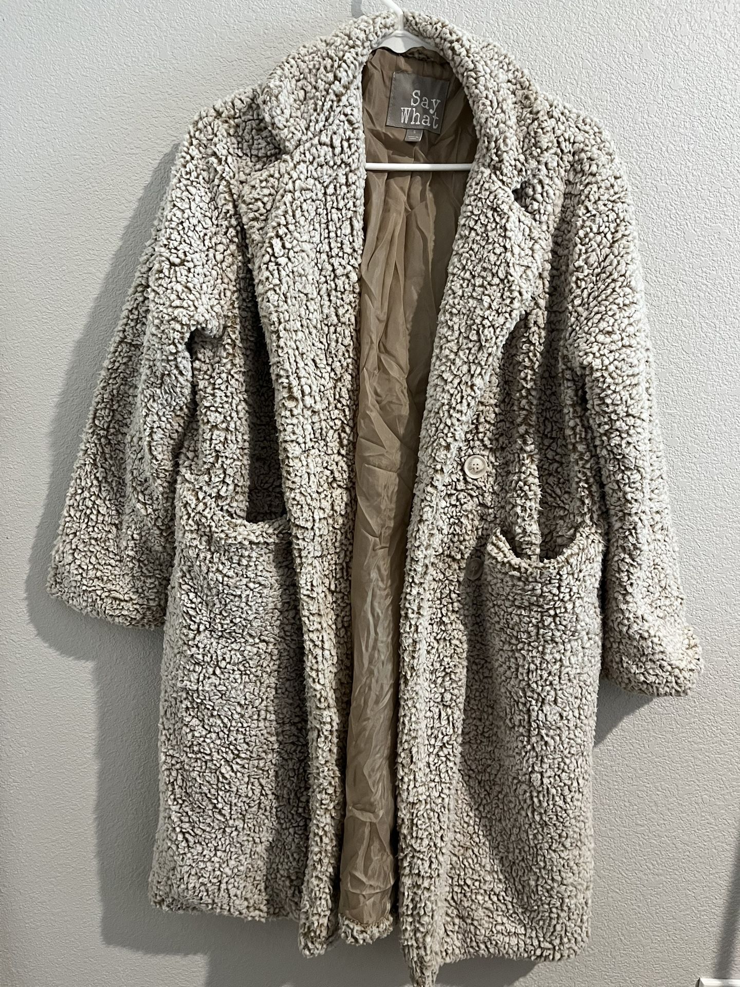 Long fur fleece coat