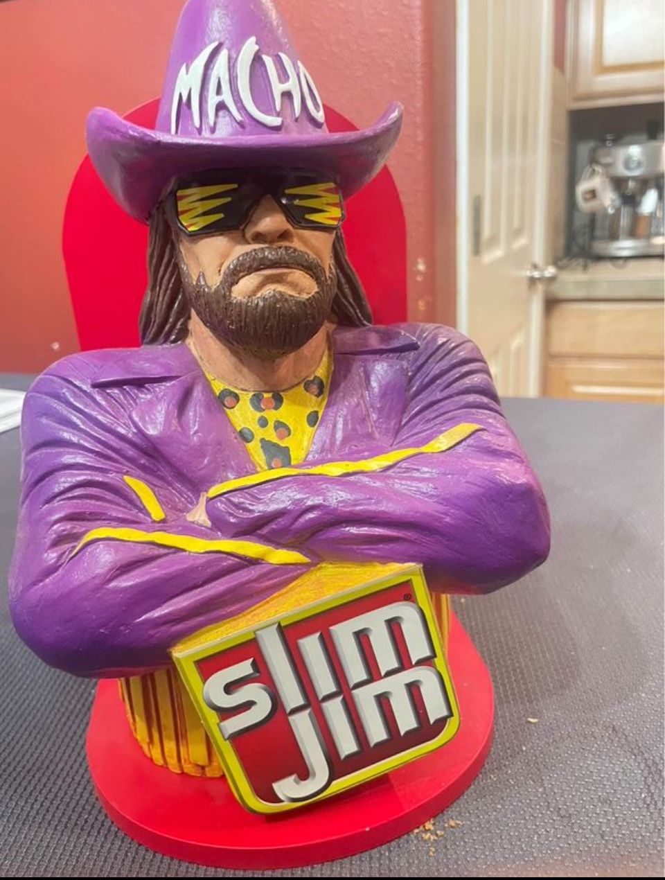 Macho Man Randy Savage Slim Jim 2020 Collector Display Bust Purple WWF WWE