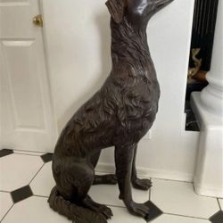 Life Size Bronze Borzoi Dog (Russian Hunting Sighthound) Sculpture