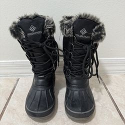 Child Size 12 - Girls Mid-Calf Winter Snow Boots Water-Resistant