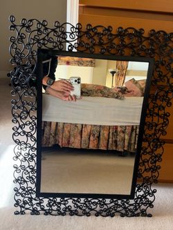 Large Black Scrollwork Wall Mirror brand new