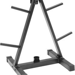 Weight Plate Tree Rack with Barbell Storage 
