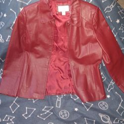 Women's Red Leather Jacket 
