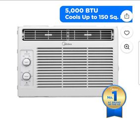Midea 5,000 BTU 150 Sq ft Mechanical Window Air Conditioner, White, MAW05M1WWT-N,
