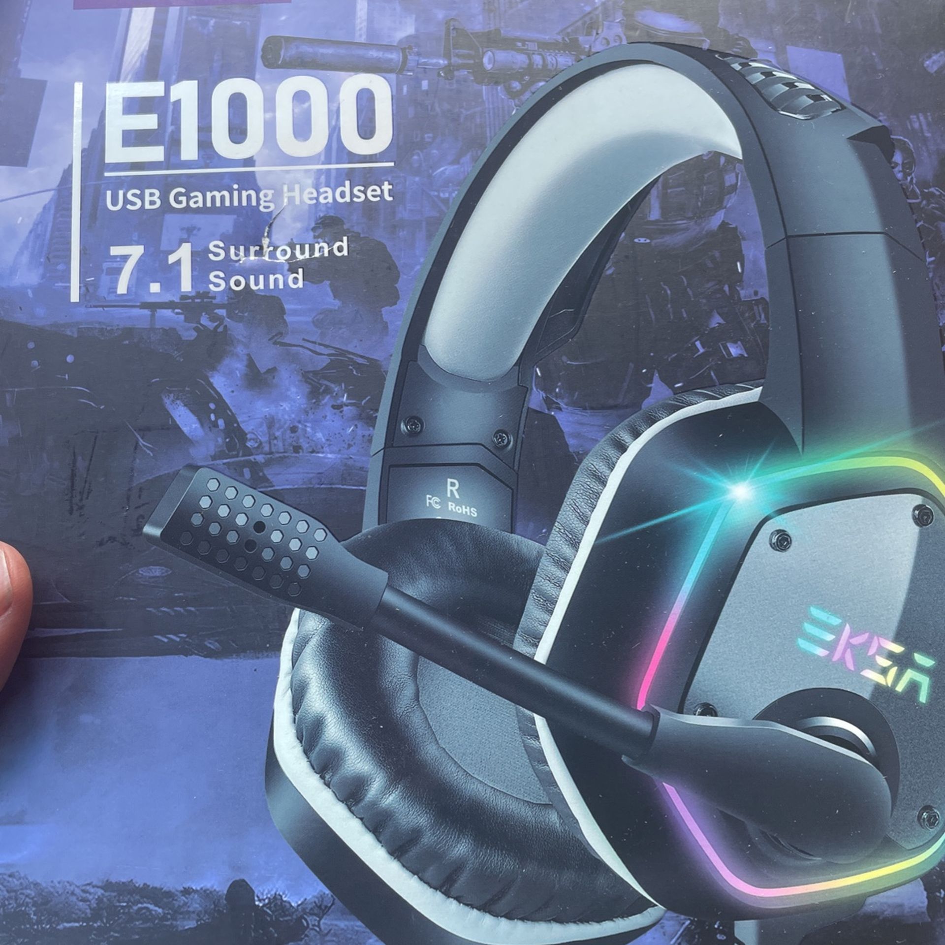 e1000 usb gaming headset 7.1 surround sound